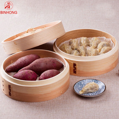 طبخ بخار آشپزخانه طبیعی Moso Bamboo Dim Sum 10inch