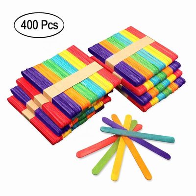 میله های Popsicle رنگی صنوبر 4.5Inch برای کارهای هنری DIY