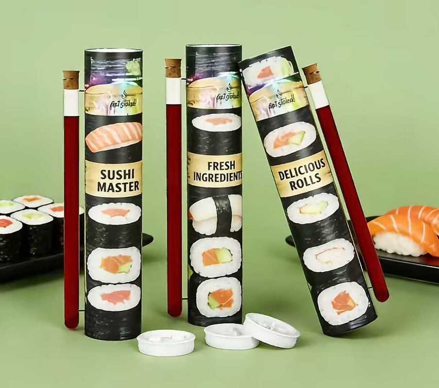 Custom Sushi Packaging Kraft Paper Cardboard Tube Packaging Box