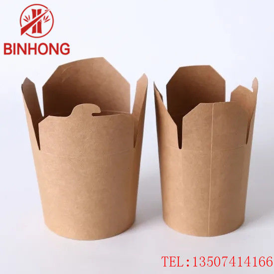 کاغذهای قابل بازیافت قابل انباشت 45oz جعبه های غذای آماده Kraft