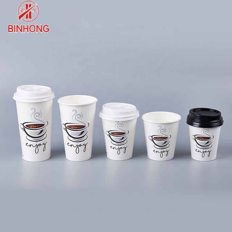 لوگوی سفارشی چاپ رنگی ظروف لیوان کاغذی یکبار مصرف 8 اوزی
