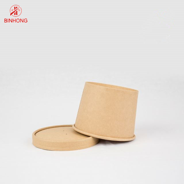 محفظه های یکبار مصرف کاغذی یکبار مصرف Eco Friendly 16oz با درب