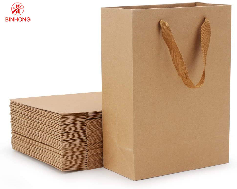 کیف ایستاده کاغذی 30 سانتی متری با دسته های پیچ خورده