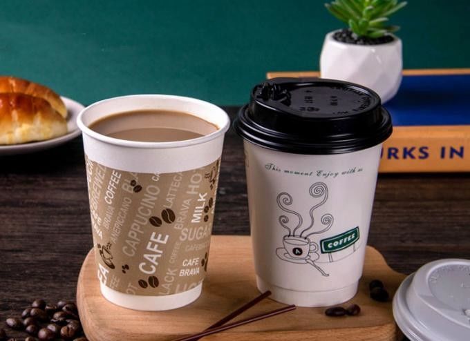 ISO9001 لیوان نوشیدنی قهوه کاغذی کرافت دو لایه 16oz برای کافه