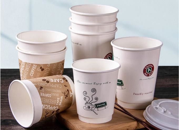 ISO9001 لیوان نوشیدنی قهوه کاغذی کرافت دو لایه 16oz برای کافه