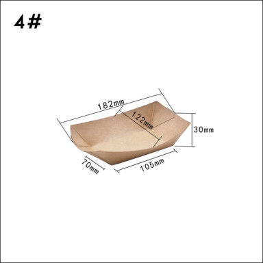 100 280 530ml ظرف قایق کاغذی کرافت برای گل برنج مرغ