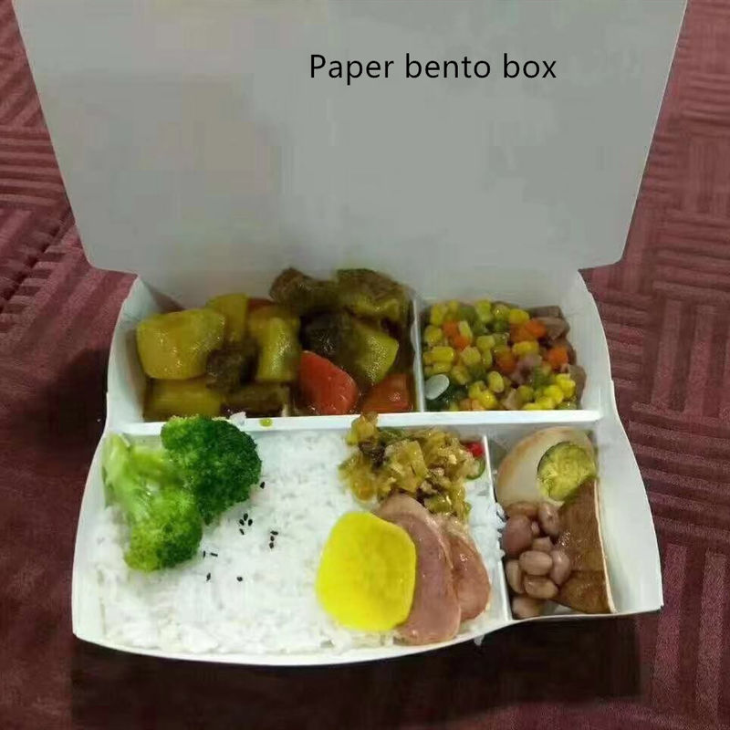 جعبه مستطیلی کاغذ کرافت با قابلیت کمپوست یکبار مصرف با درب PET