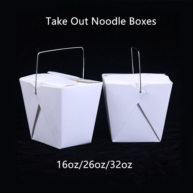 کاغذ چاپ رنگی Pantone Noodle Box 16 26 32oz با دستگیره