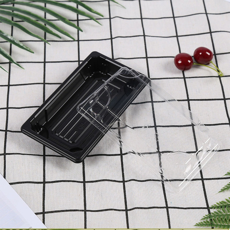 سینی های سوشی پلاستیکی درجه مواد غذایی PS یکبار مصرف با درب ضد مه