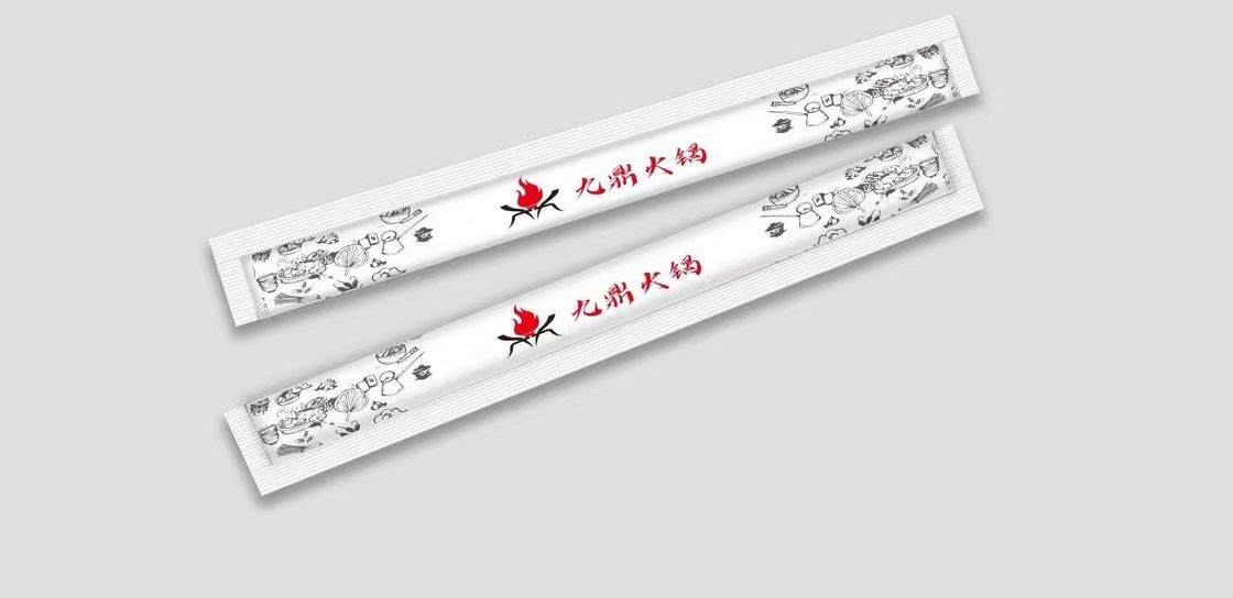 چوب های یکبار مصرف دوقلو دوقلو مهر و موم 23CM که در کاغذ روکش دار پیچیده شده اند